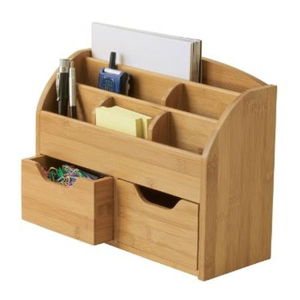 Bamboo Desk Organizer with Drawers