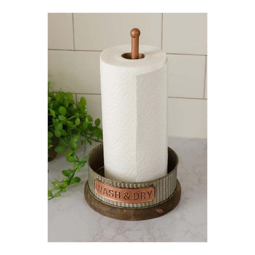 Your Heart's Delight Wash and Dry Paper Towel Holder, Brown, Iron