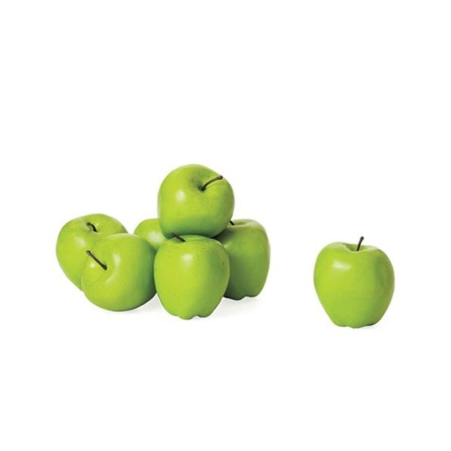Torre & Tagus Orchard Faux Fruit Dcor, Set of 8 - Apples, Green, 3.5 x 2.5