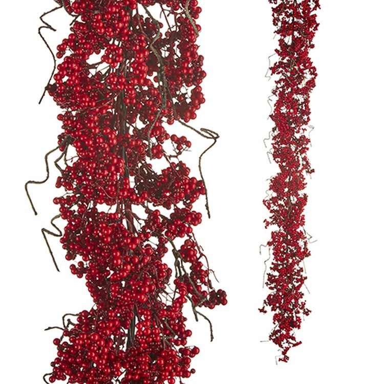6' Berry Garland Red