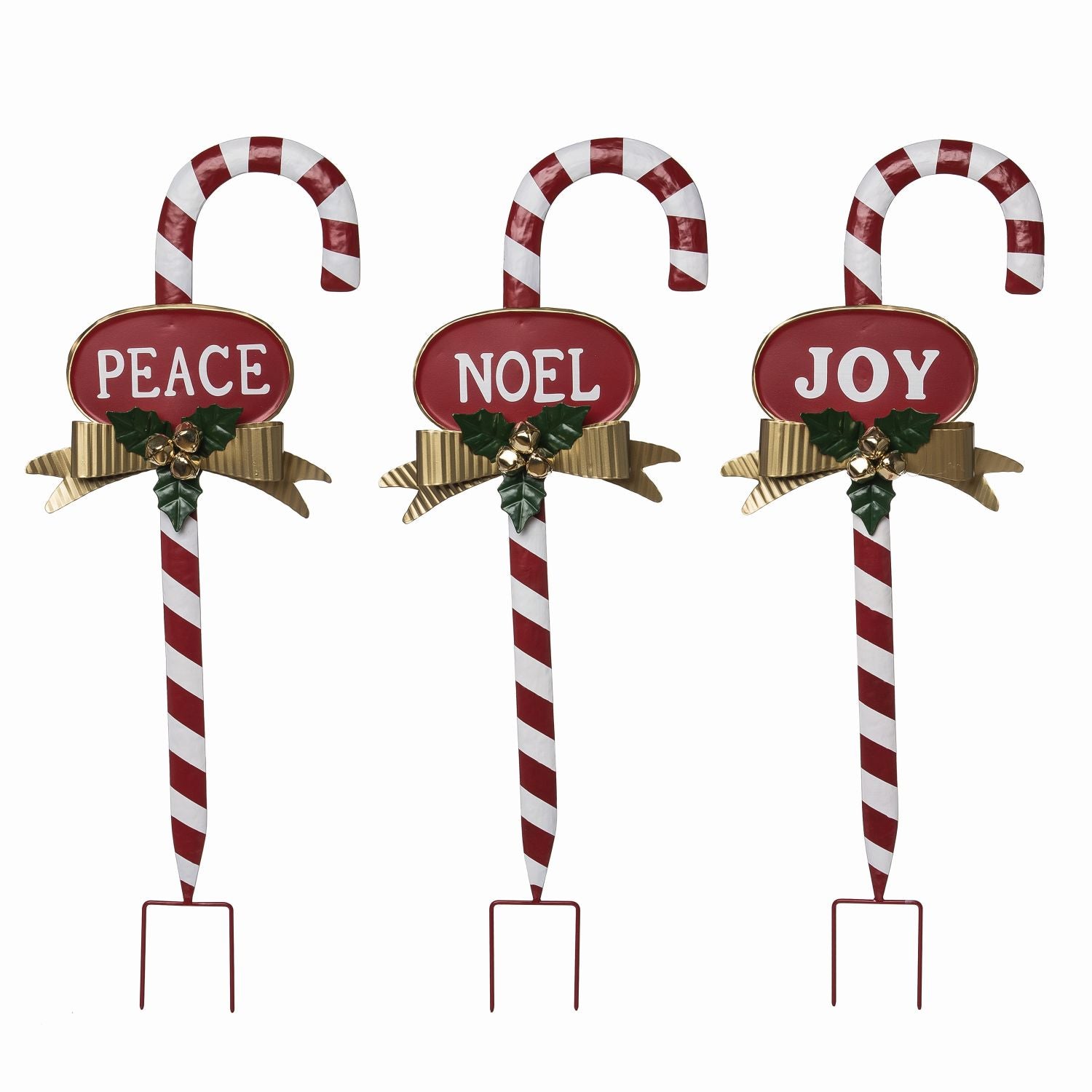 Holiday Theme Candy Canes Design Metal Paper Towel Holder