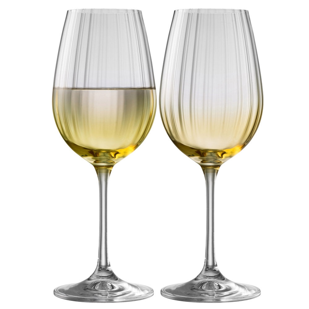 Galway Erne Wine Glass, Set of 2 in Amber, Glass – Lijo Décor