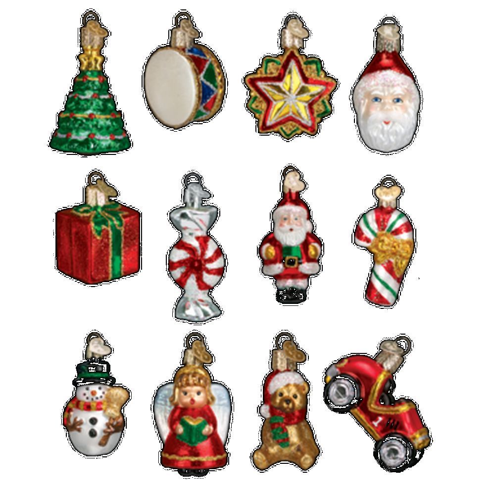 Old World Christmas Miniature Christmas Ornaments 12 Piece Set Mini 14018