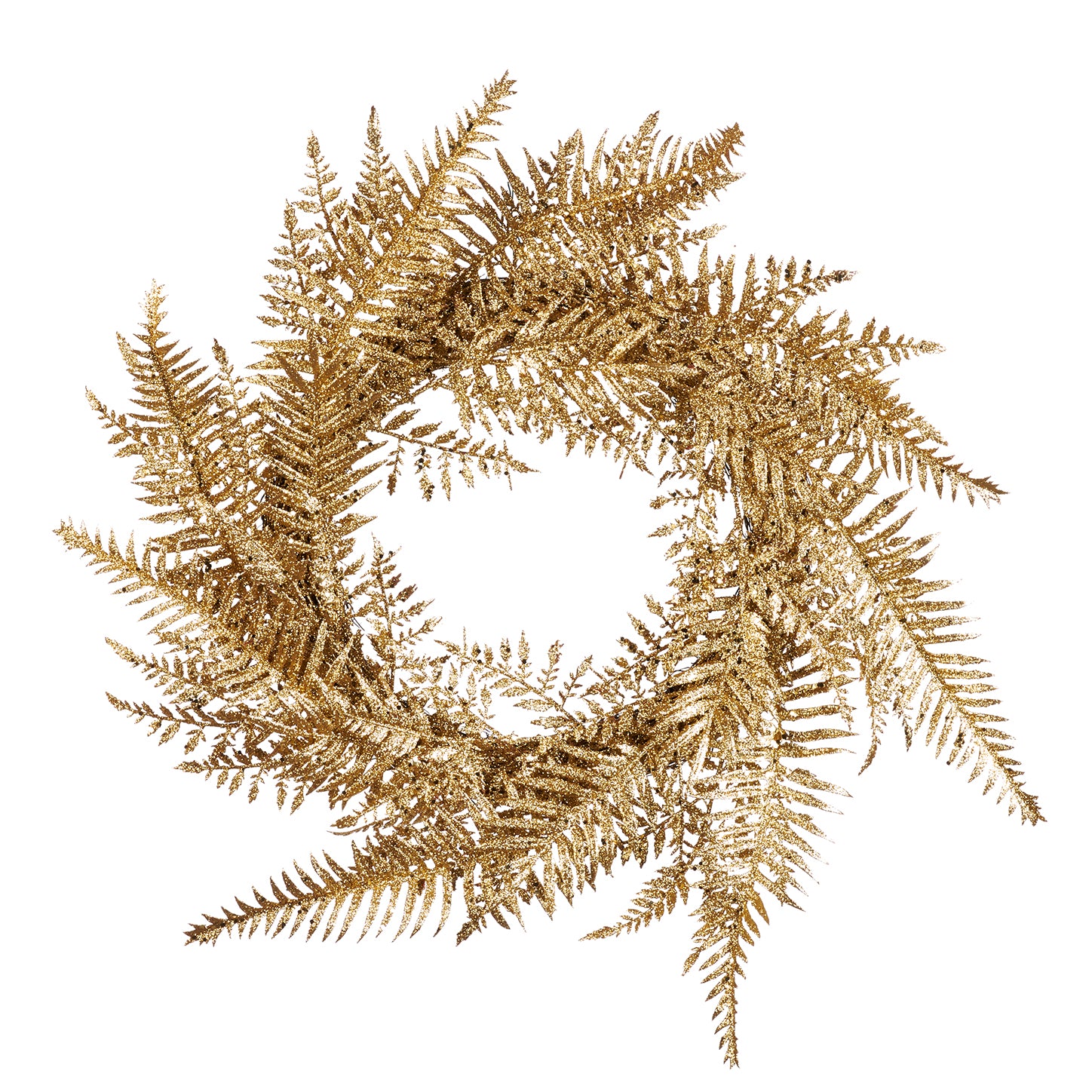 Gold Glittered Fern Garland