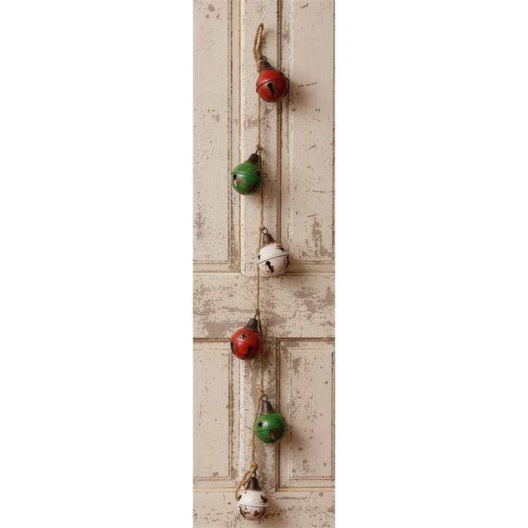 Your Heart's Delight Jingle Bells On Rope Decor, Gray, Metal