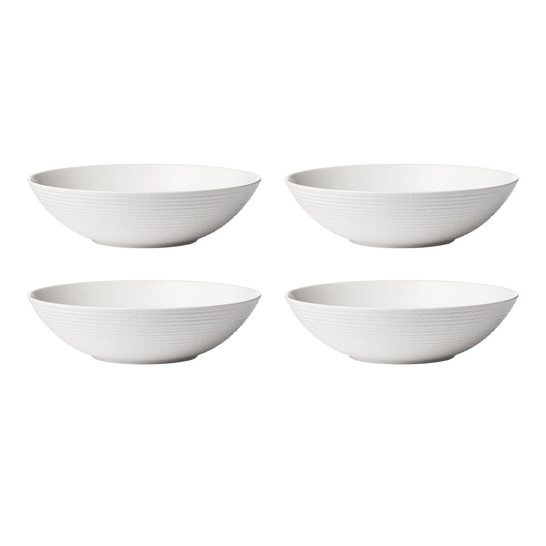 White Pasta Bowls, Set of 4