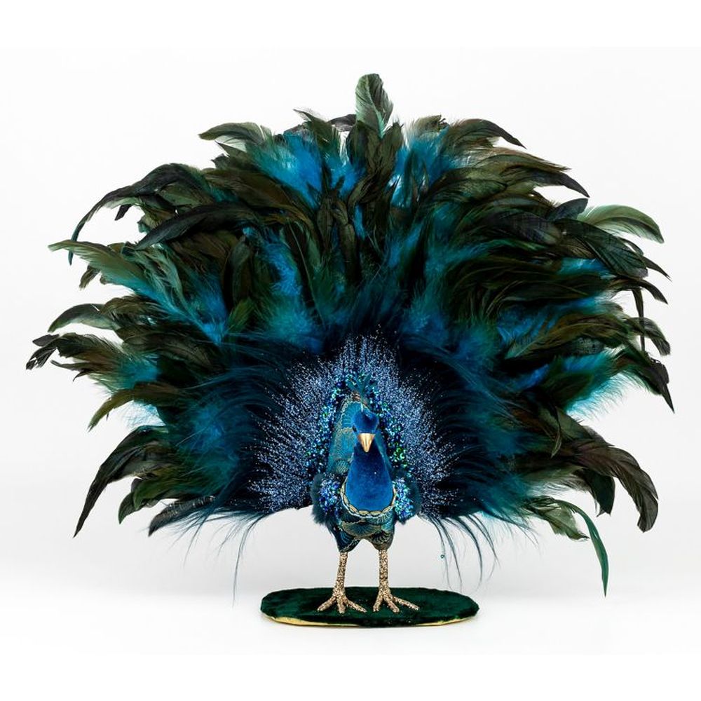 Mark Roberts 2022 Open Tail Feather Peacock Figurine 19 X 17 Inches