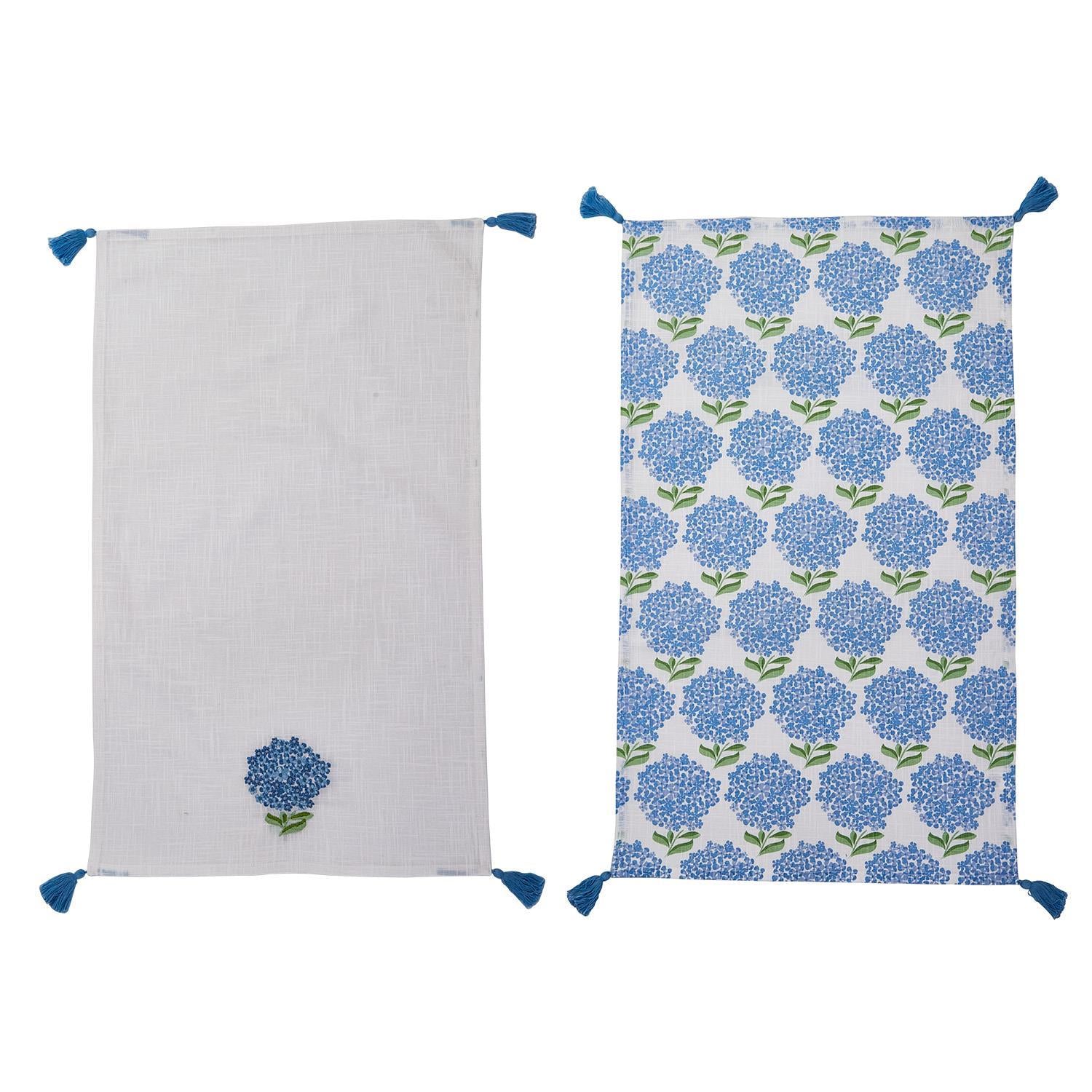 Set of 2 Chinoiserie Blue & White Assorted Dish Towels