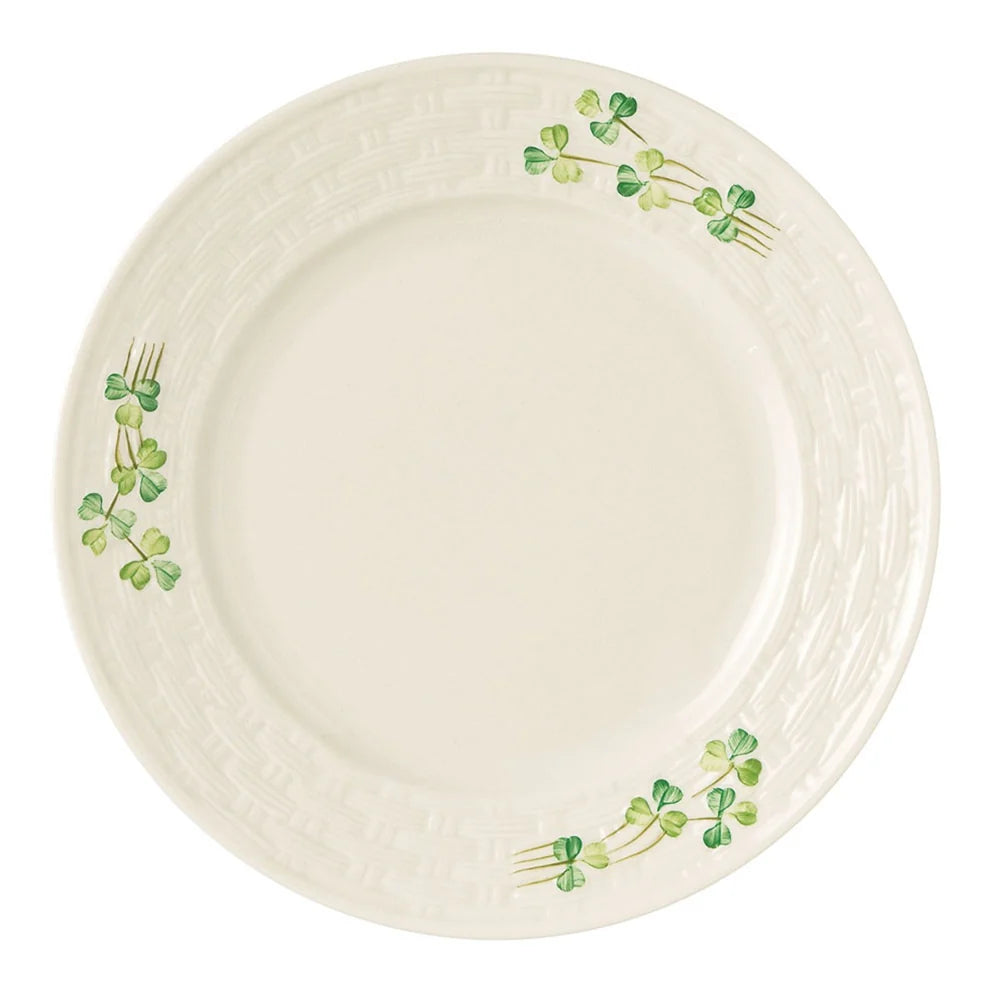 Belleek Shamrock Salad Plate 8.8 Inches White