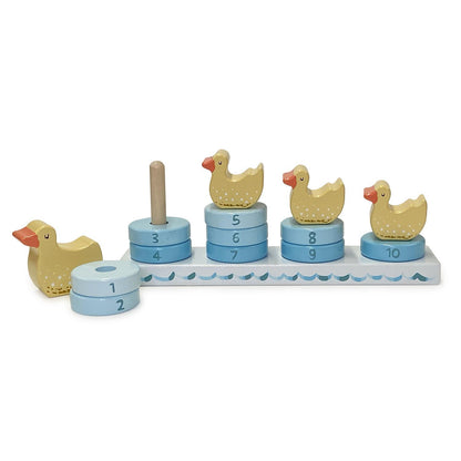 Two's Company Counting Duckies Hand-Crafted Stacking Toy in Gift Box