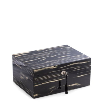 Bey Berk Lacquered "Ebony" Wood 100 Cigar Humidor