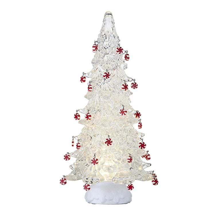 Raz Imports 2022 Lighted Tree w/ Peppermint Ornaments & Swirling Glitter