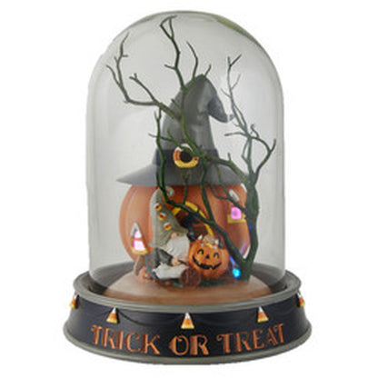 December Diamonds Candy Corn Halloween Pumpkin With Hat Musical Led, Orange