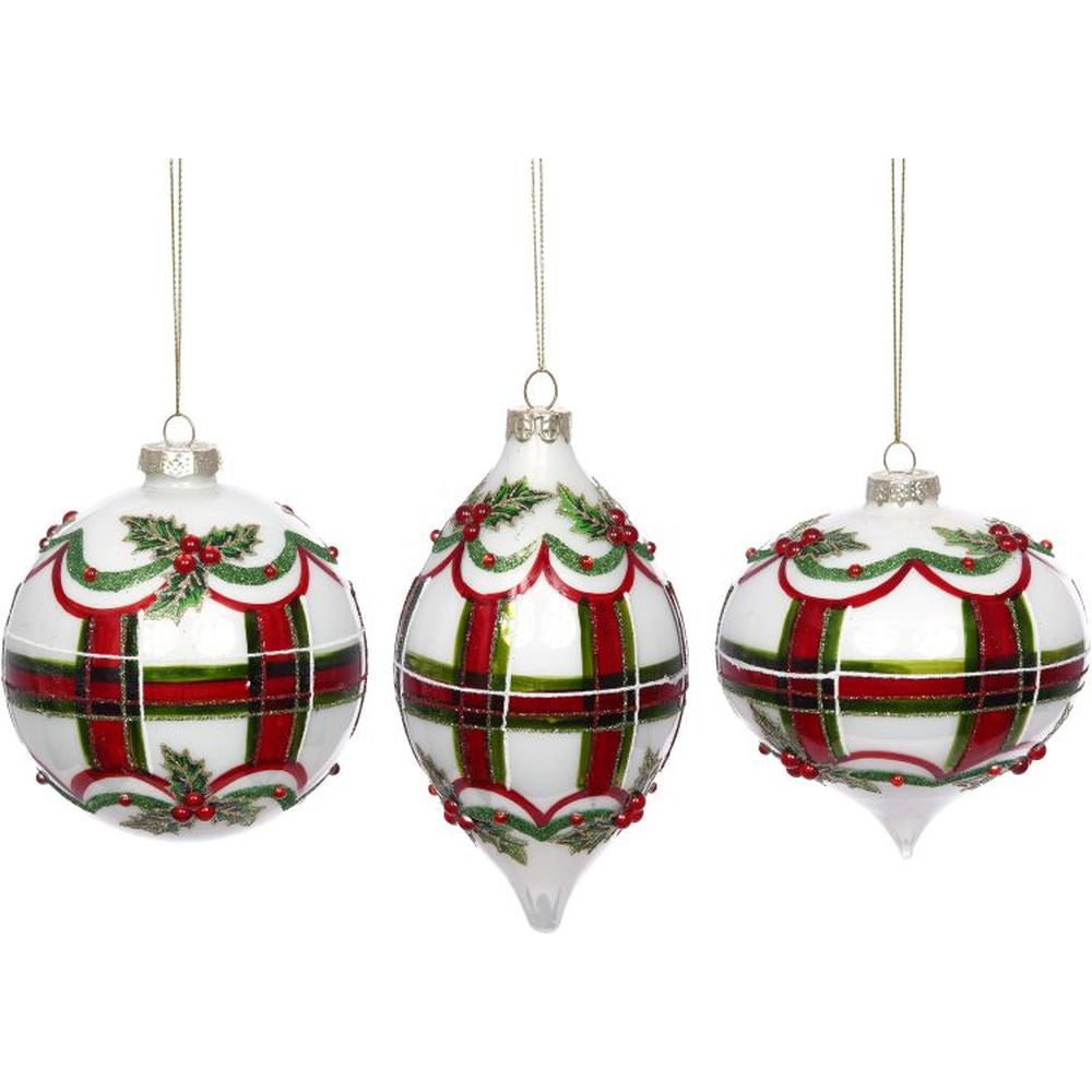 Mark Roberts 2022 Red And Green Swirl Ornament, Assortment Of 3 4 Inches