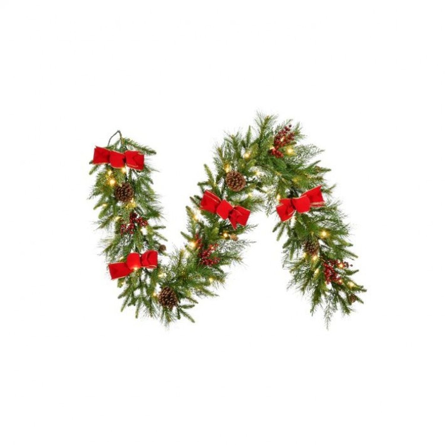 Regency International 6' LED Berry & Bow Garland 12