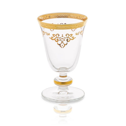 Set of 6 Short Stem Glasses with Cut Crystal Design – Classic Touch Decor