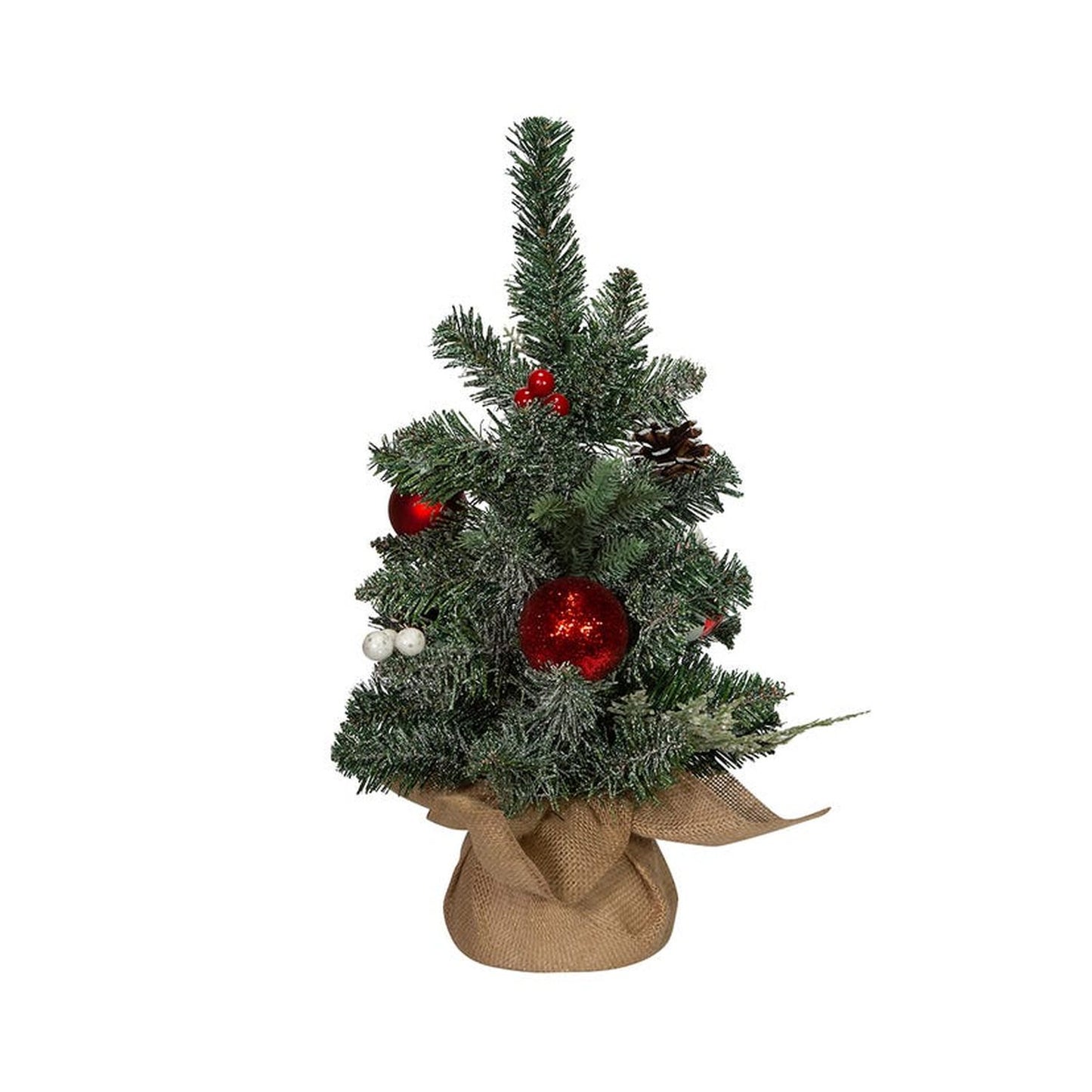 Kurt Adler 18-Inch Pinecones, Balls, And Berries Tree With Burlap