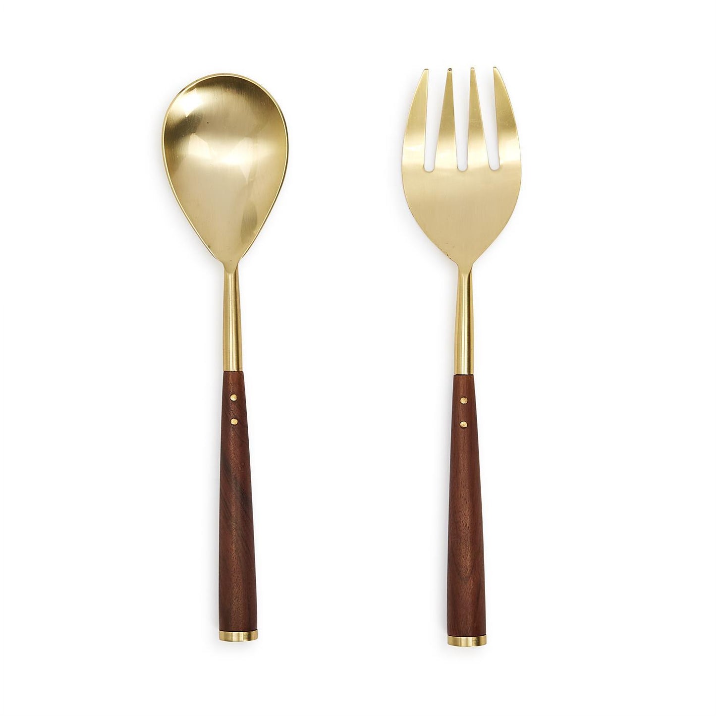 Two's Company Acacia Wood Serving Set in Gift Box Includes: Spoon and Fork