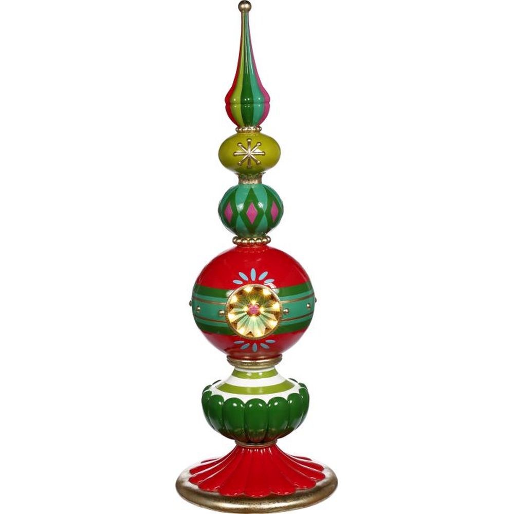 Mark Roberts Christmas 2023 Green & Red Topiary Finial 49''