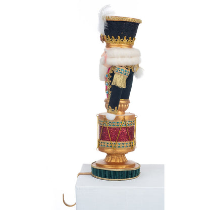 Katherine's Collection Nutcracker Stocking Holder, 5.5x4.25x15.5 Inches, Green Resin