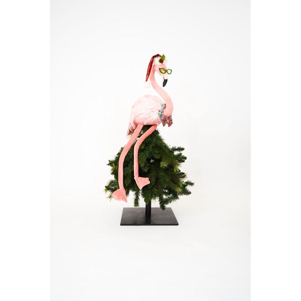 Katherine's Collection 2022 Kitschy Flamingo Tree Topper, 29" Pink Polyester