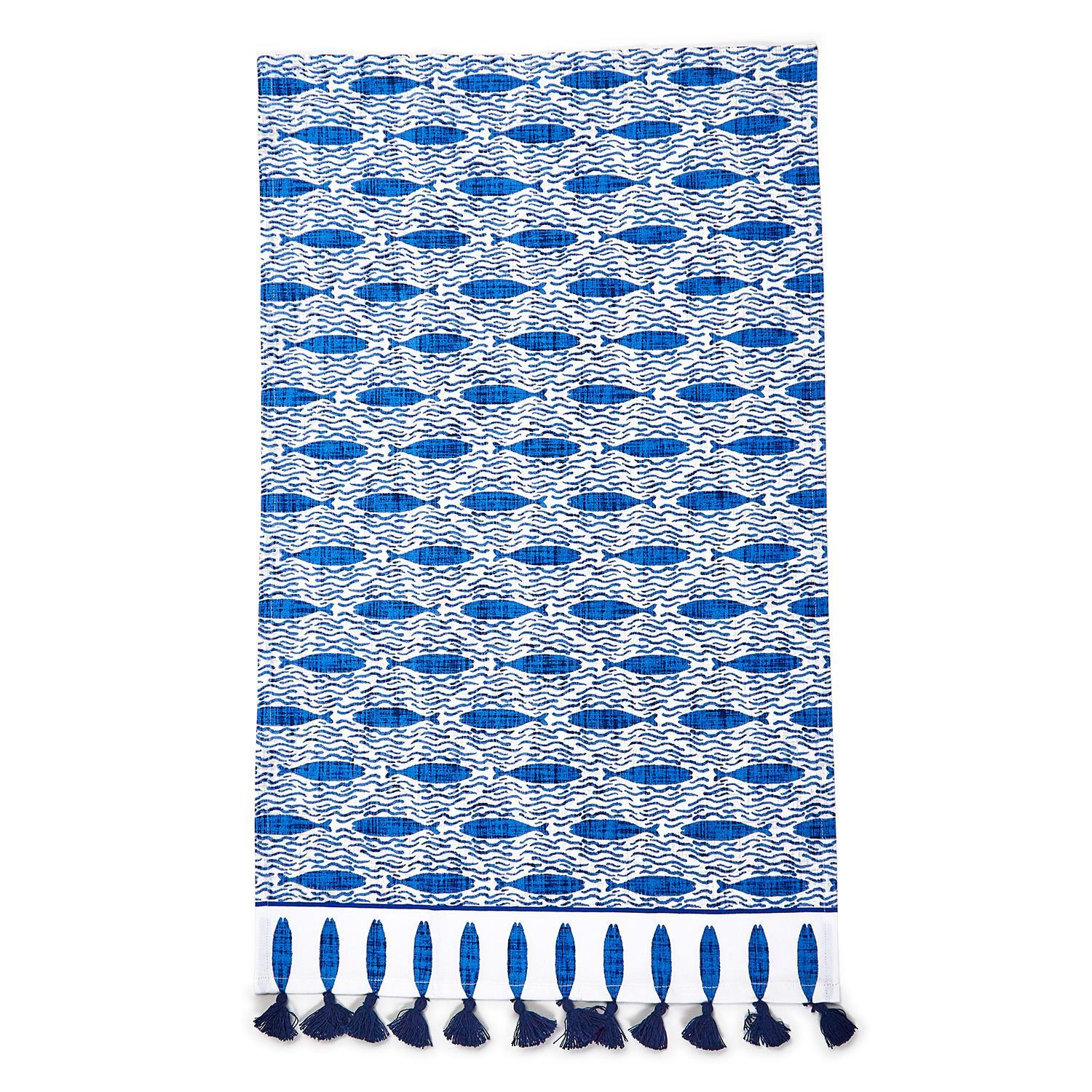 Set of 2 Chinoiserie Blue & White Assorted Dish Towels