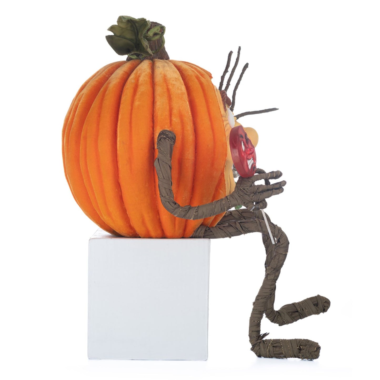 Katherine's Collection Halloween Hollow 23" Goofy Lanky Leg Pumpkin, Orange Resin