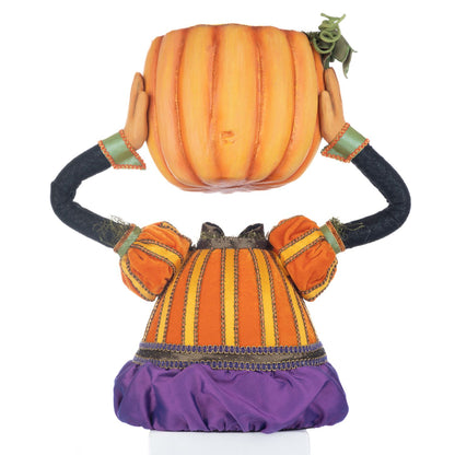 Katherine's Collection Halloween Hollow Percy Pumpkin Head Candy Bowl, Orange Polyester