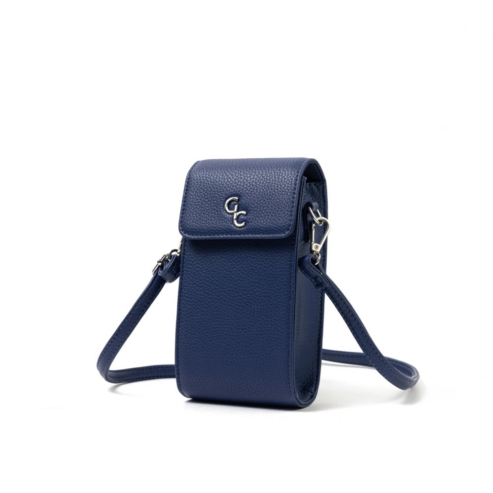 Navy Leather Cell Phone Bags Crossbody Wallet Purses Mini Bags