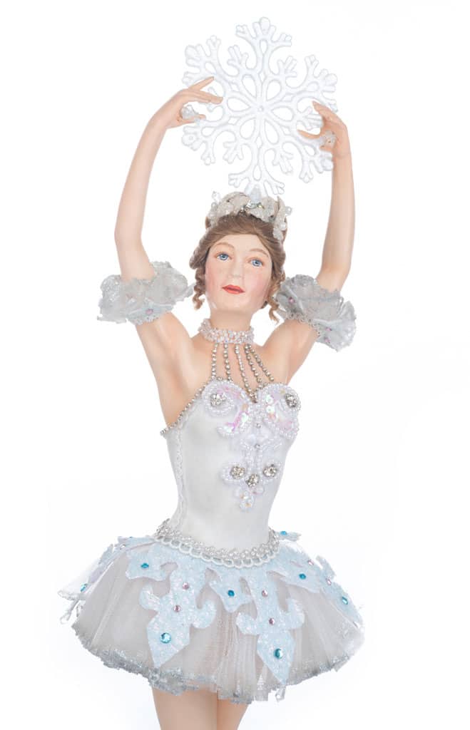 Katherine's Collection 2022 Frost Ballerina Figure in Blue, 24" White Polyester