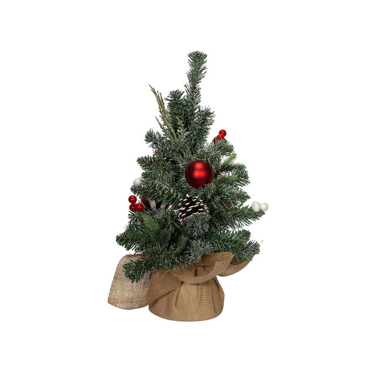 Kurt Adler 18-Inch Pinecones, Balls, And Berries Tree With Burlap