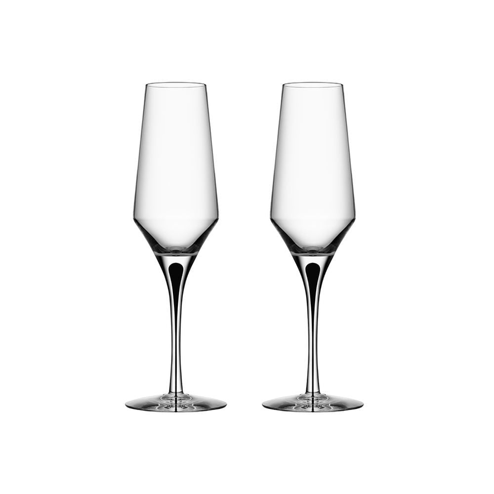 Orrefors Metropol Champagne Glass Pair, Crystal, Clear