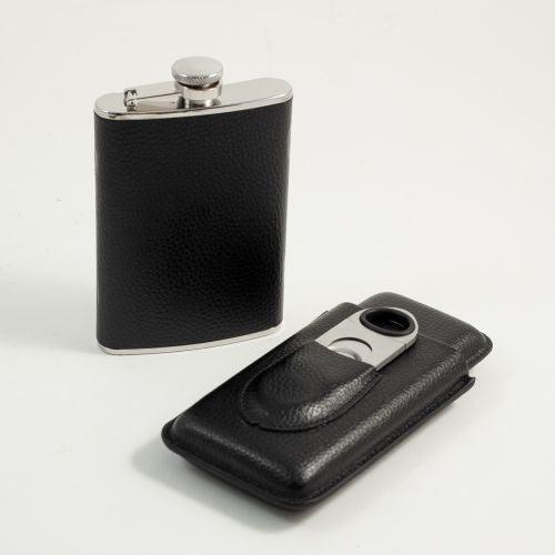 Bey-Berk Leather Cigar CASE; Black