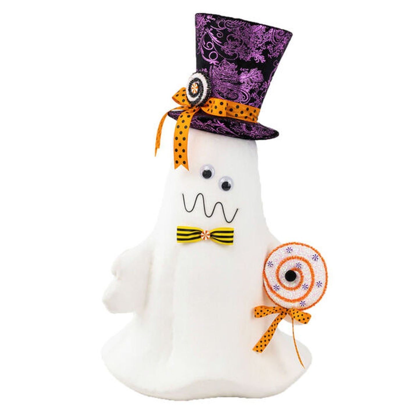 December Diamonds Trick Or Treat - 24" Ghost With Top Hat Figurine