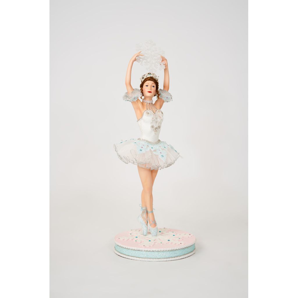 Katherine's Collection 2022 Frost Ballerina Figure in Blue, 24" White Polyester