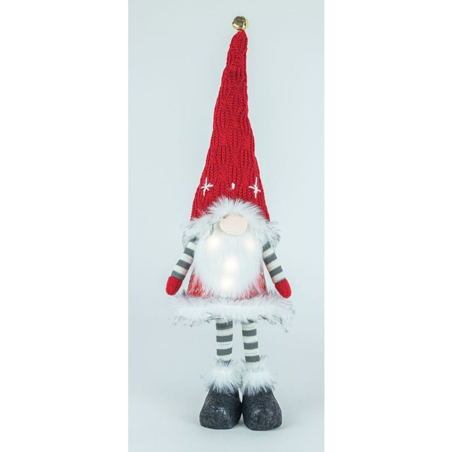 Hanna's Handiworks Candy Cane Bobble Santa With Lights