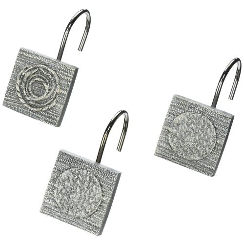 Avanti Linens Galaxy Set of 12 Shower Hooks, Silver