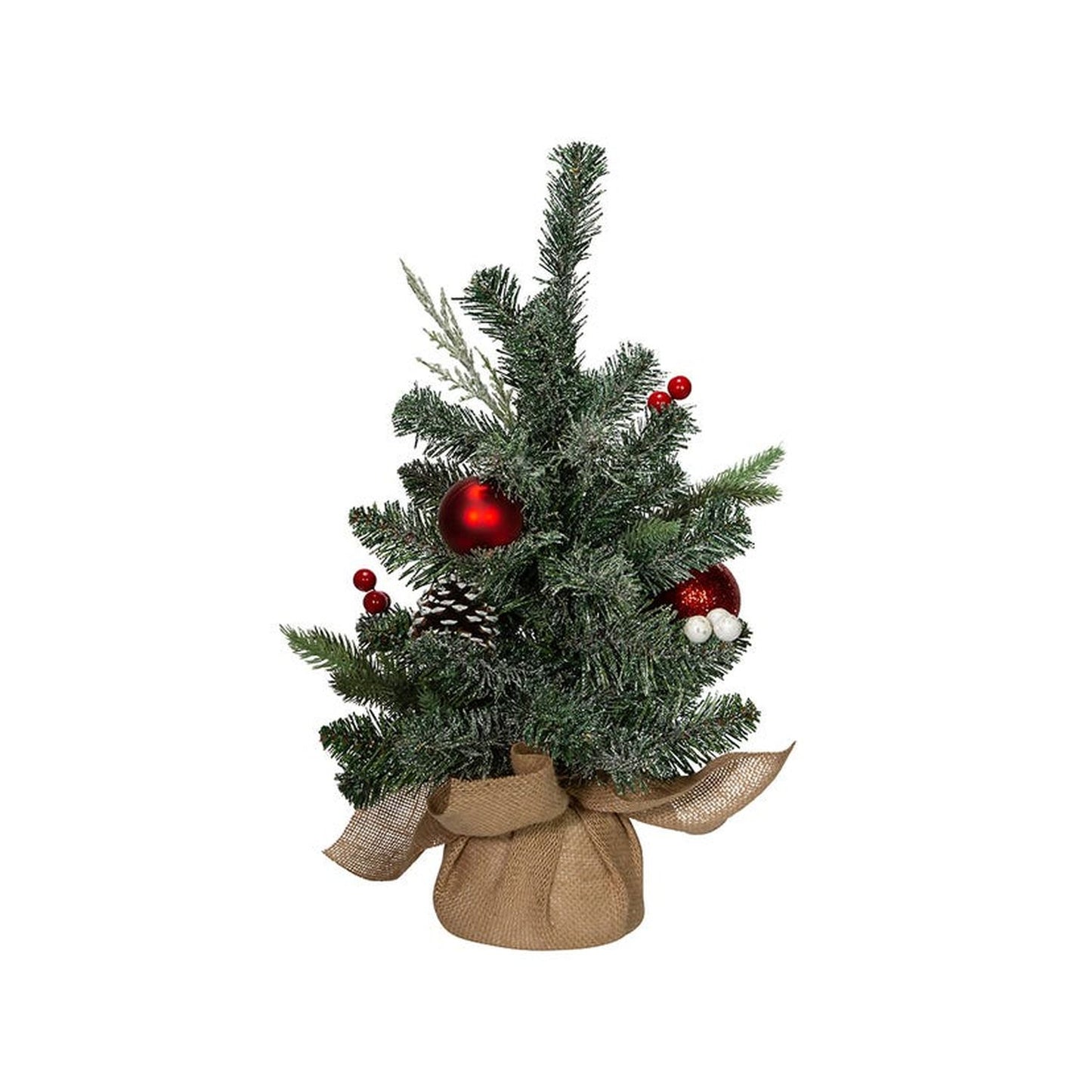 Kurt Adler 18-Inch Pinecones, Balls, And Berries Tree With Burlap