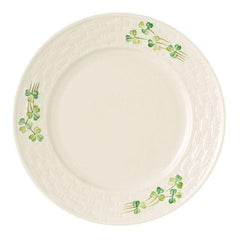 Belleek Shamrock Salad Plate 8.8 Inches White